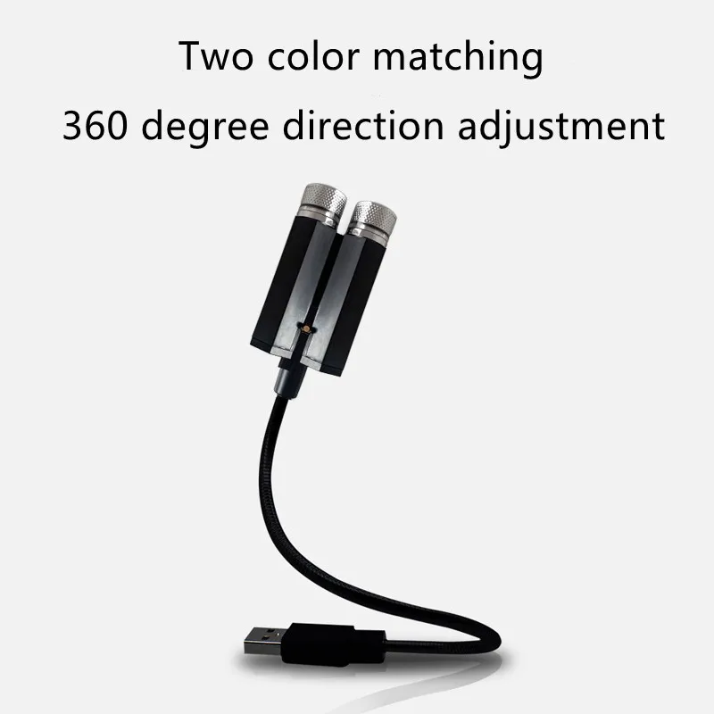 GKFLY USB Lézer Starry Light Sound Control 360 Fokos Forgatás Különböző Minta Formájú Autó Vizuális Élmény Kép 4