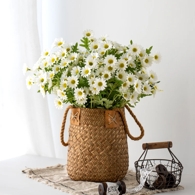 5db 50cm Mesterséges Fehér Daisy Csokor Virág DIY Váza Otthon Kert Nappali Dekoráció Esküvői Party Selyem Hamis Virágok Kép 4