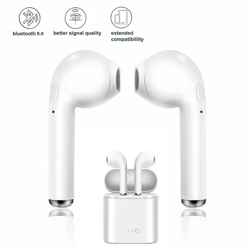 2021 legkelendőbb Termékek i7s tws Fejhallgató Fülhallgató Vezeték nélküli Bluetooth Headset Sztereó Bass Fülhallgató, Fejhallgató Ingyenes Szállítás Kép 2
