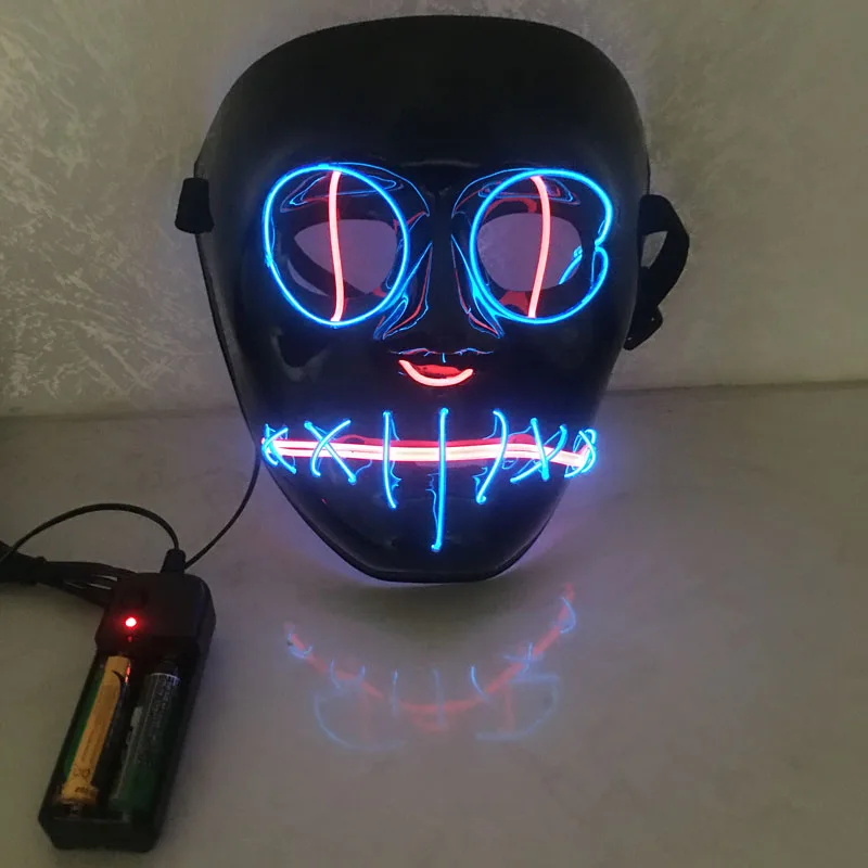 EL LED világít Vicces Halloween Maszkok Álarc A Megtisztulás Választási Évben Nagy Fesztivál Cosplay Jelmez Kellékek Fél Maszk Kép 0