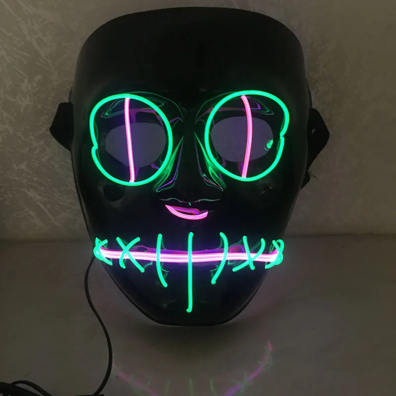 EL LED világít Vicces Halloween Maszkok Álarc A Megtisztulás Választási Évben Nagy Fesztivál Cosplay Jelmez Kellékek Fél Maszk Kép 1