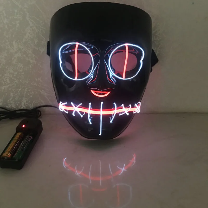 EL LED világít Vicces Halloween Maszkok Álarc A Megtisztulás Választási Évben Nagy Fesztivál Cosplay Jelmez Kellékek Fél Maszk Kép 2