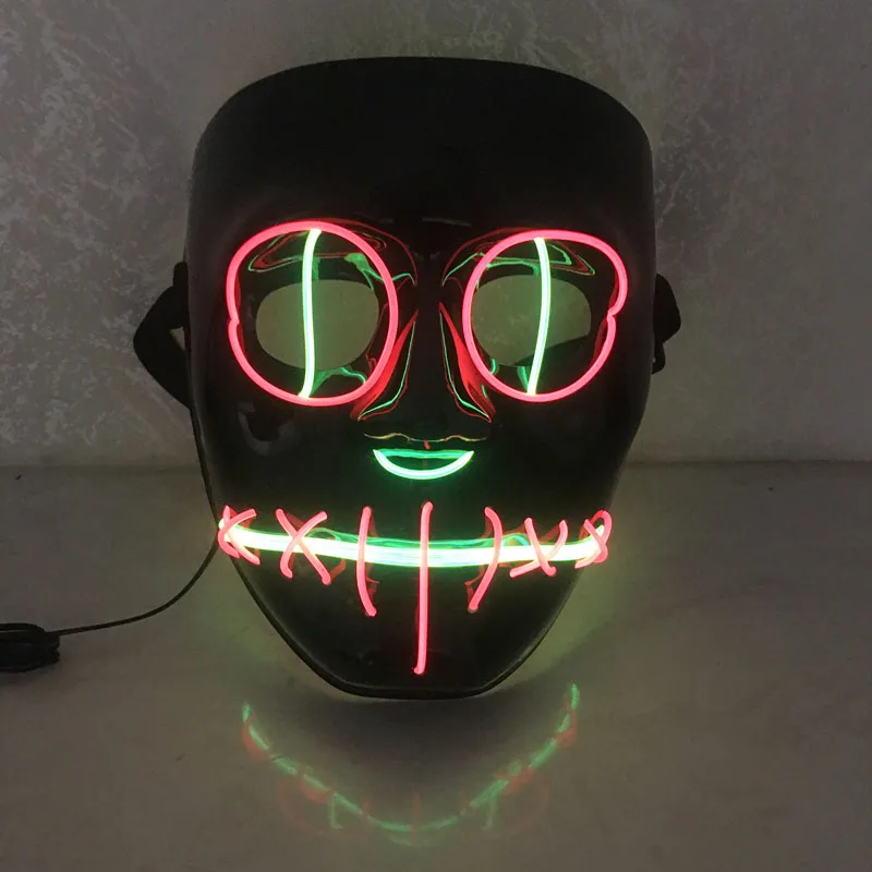 EL LED világít Vicces Halloween Maszkok Álarc A Megtisztulás Választási Évben Nagy Fesztivál Cosplay Jelmez Kellékek Fél Maszk Kép 3