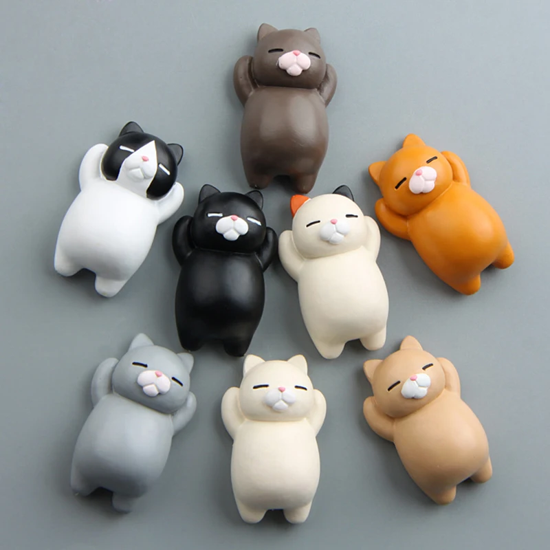 Japán reális Macska rajzfilm kreatív 3d mágneses csattal hűtőszekrény stick Rajzfilm aranyos macska, hűtő mágnes lakberendezési ajándék Kép 0