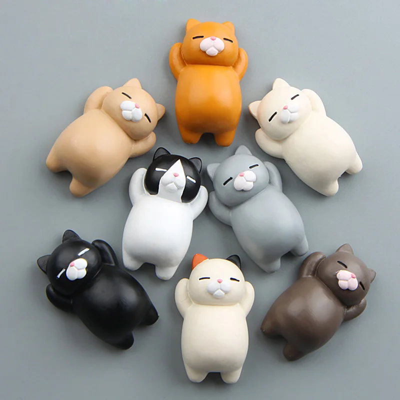 Japán reális Macska rajzfilm kreatív 3d mágneses csattal hűtőszekrény stick Rajzfilm aranyos macska, hűtő mágnes lakberendezési ajándék Kép 1