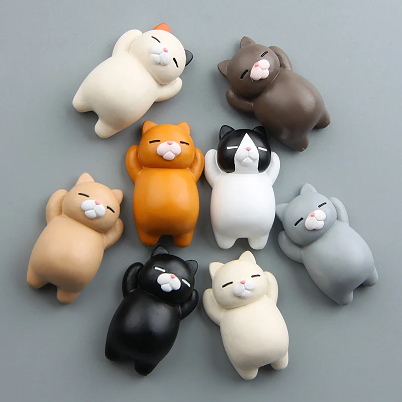 Japán reális Macska rajzfilm kreatív 3d mágneses csattal hűtőszekrény stick Rajzfilm aranyos macska, hűtő mágnes lakberendezési ajándék Kép 4