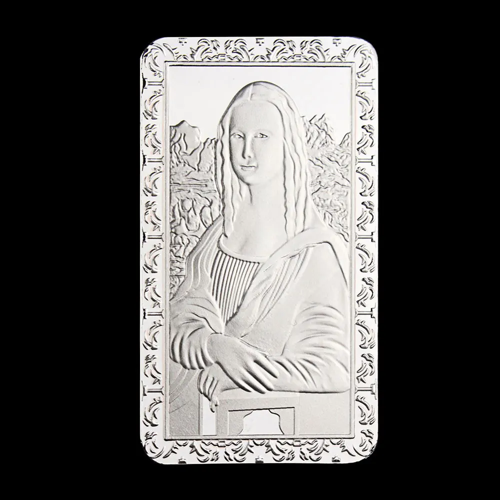 Leonardo Da Vinci Gyűjthető Ezüst Aranyozott Emlék Érme Mona Lisa Mosolya Basso-Relievo Gyűjtemény Ajándék Emlékérme Kép 2