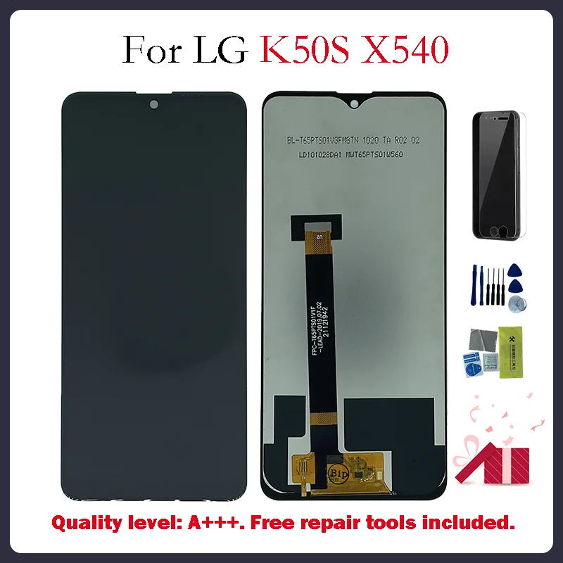 Eredeti LG K50S x540-től 2019 LMX540HM LM-x540-től LM-X540BMW X540EMW LCD Kijelző érintőképernyő Digitalizáló Összeállítás + Keret Kép 0