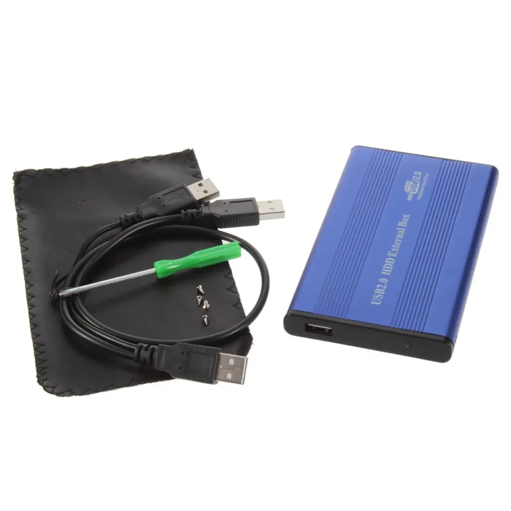 USB 2.0 2,5 HÜVELYKES Notebook IDE Kemény Vezető Burkolat Külső Esetben Alumínium-magnézium Ötvözetű Vezető Burkolat Bule Kép 0