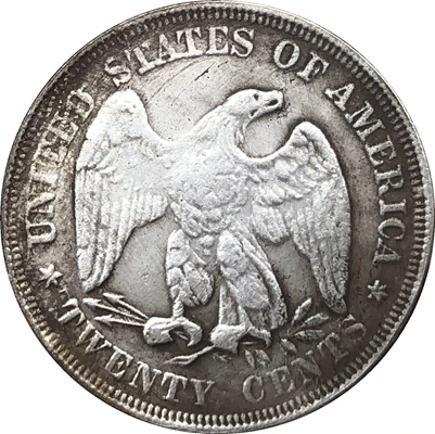 1877-ben az Egyesült Államok ülve a szabadság húsz centes érmét MÁSOLAT Kép 1