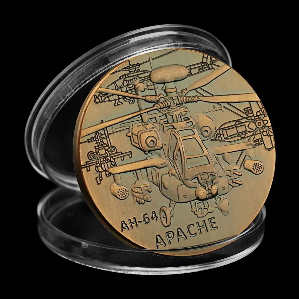 Az amerikai Hadsereg AH-64 Apache Harci helikopter Bronz Bevonatú Szuveníreket MINKET Érmék Veterán Gyűjthető Kihívás Érme, Emlékérme Kép 1