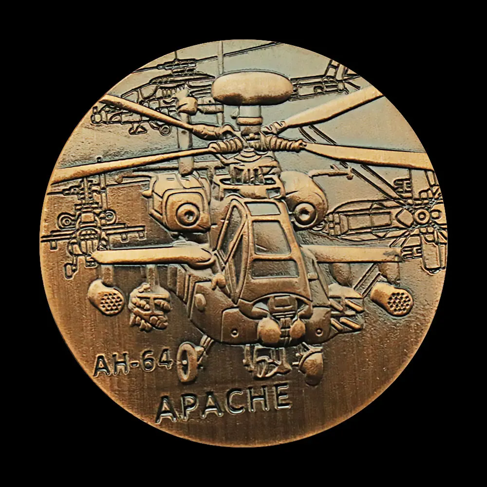 Az amerikai Hadsereg AH-64 Apache Harci helikopter Bronz Bevonatú Szuveníreket MINKET Érmék Veterán Gyűjthető Kihívás Érme, Emlékérme Kép 3