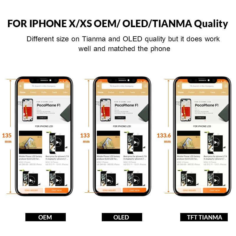 Magas Minőségű iPhone 11/Pro/Pro Max LCD 3D érintőképernyő Digitalizáló Szerelvény Csere Az iPhone-X/XS/XR/XS MAX Kép 2