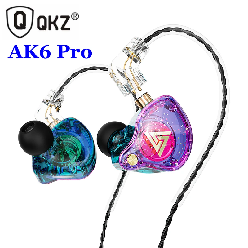 QKZ AK6 Pro Levehető Vezetékes Fejhallgató Mikrofonnal Réz Vezető HiFi Fülhallgató Zenész Audio Return Fülhallgató Fülhallgató Játékos Kép 0