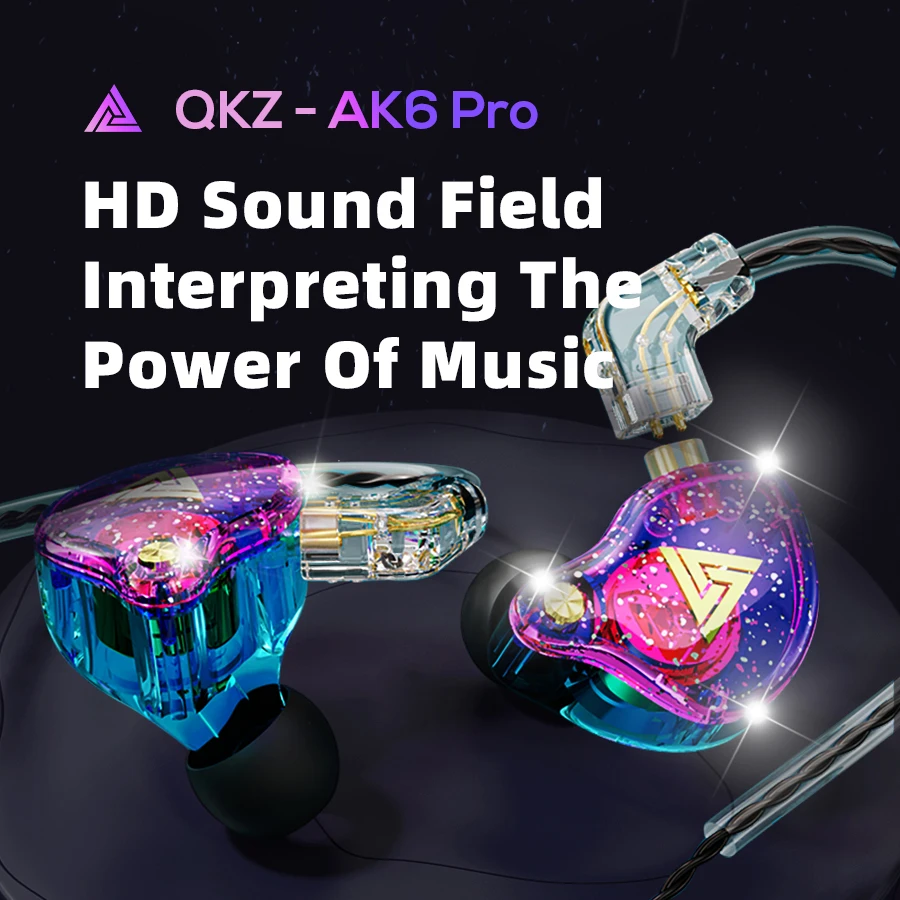 QKZ AK6 Pro Levehető Vezetékes Fejhallgató Mikrofonnal Réz Vezető HiFi Fülhallgató Zenész Audio Return Fülhallgató Fülhallgató Játékos Kép 1