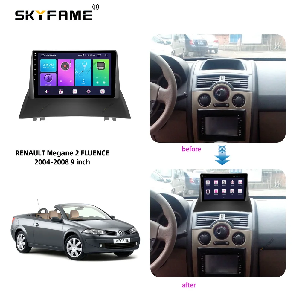 SKYFAME Autó Keret, Kábel Canbus Renault Megane 2 Meganeⅱ 2002-2008 Android egy Nagy Képernyőn, Dask Kit Fascia Keret Kép 4